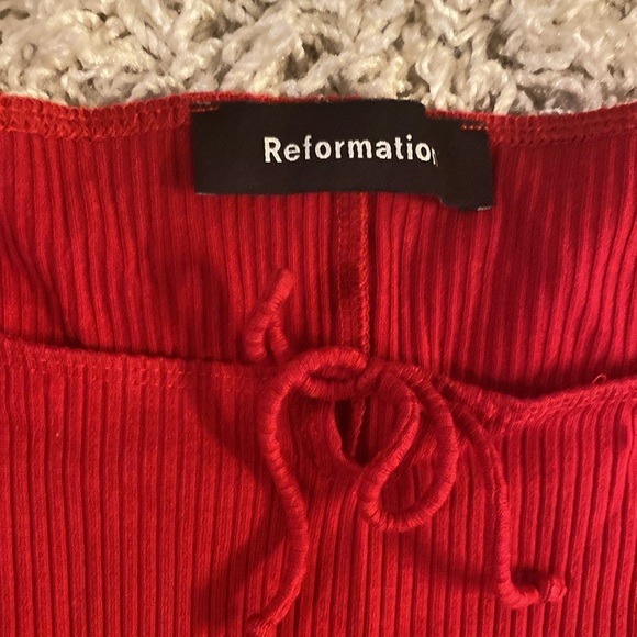 Reformation Scarlet Ribbed bodysuit size XL - Picture 2 of 4
